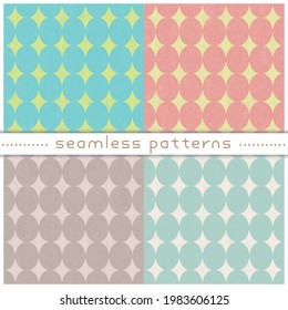 A set of simple and modern seamless patterns. Great for web banners, posters, packages, wallpapers and backgrounds.