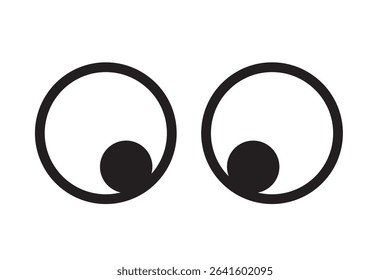 Set of simple monochrome icons of eyes seen from the front