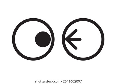 Set of simple monochrome icons of eyes seen from the front