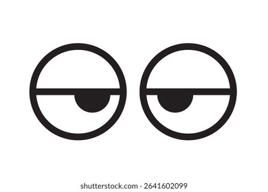 Set of simple monochrome icons of eyes seen from the front