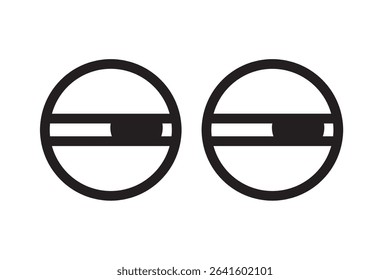 Set of simple monochrome icons of eyes seen from the front