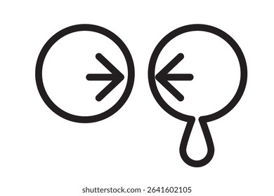 Set of simple monochrome icons of eyes seen from the front