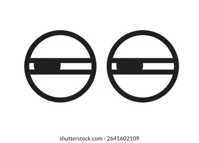 Set of simple monochrome icons of eyes seen from the front
