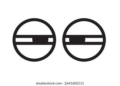 Set of simple monochrome icons of eyes seen from the front