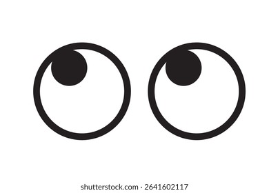 Set of simple monochrome icons of eyes seen from the front