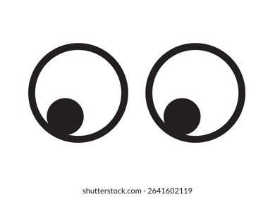 Set of simple monochrome icons of eyes seen from the front