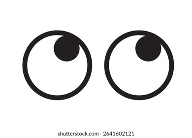 Set of simple monochrome icons of eyes seen from the front