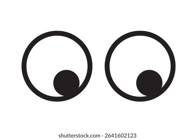 Set of simple monochrome icons of eyes seen from the front