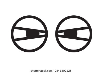 Set of simple monochrome icons of eyes seen from the front