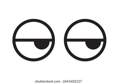 Set of simple monochrome icons of eyes seen from the front