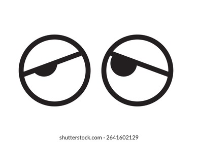Set of simple monochrome icons of eyes seen from the front