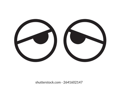 Set of simple monochrome icons of eyes seen from the front