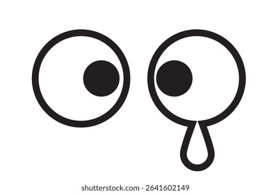 Set of simple monochrome icons of eyes seen from the front