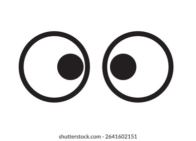 Set of simple monochrome icons of eyes seen from the front