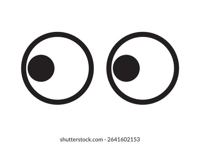Set of simple monochrome icons of eyes seen from the front