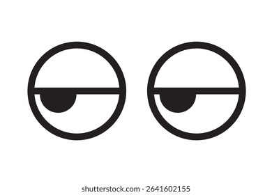 Set of simple monochrome icons of eyes seen from the front
