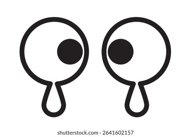 Set of simple monochrome icons of eyes seen from the front