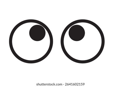 Set of simple monochrome icons of eyes seen from the front