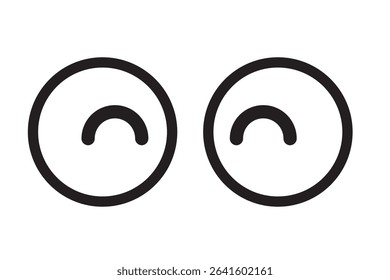 Set of simple monochrome icons of eyes seen from the front