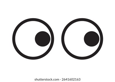 Set of simple monochrome icons of eyes seen from the front