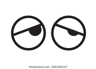 Set of simple monochrome icons of eyes seen from the front