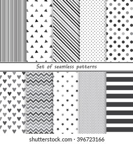a set of simple monochrome patterns