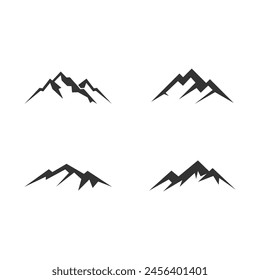 Set of simple mountain illustration design vector