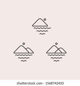 Set simple mountain landscape logo design vector illustration