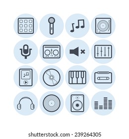 Set of simple musical icons