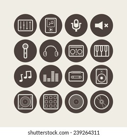 Set of simple musical icons