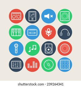 Set of simple musical icons