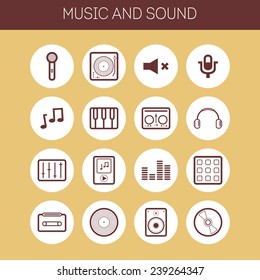 Set of simple musical icons