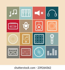 Set of simple musical icons