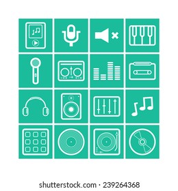 Set of simple musical icons