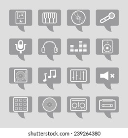 Set of simple musical icons