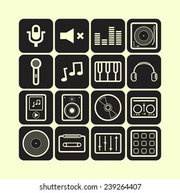 Set of simple musical icons