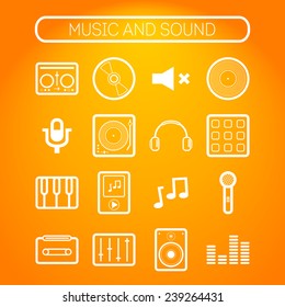 Set of simple musical icons