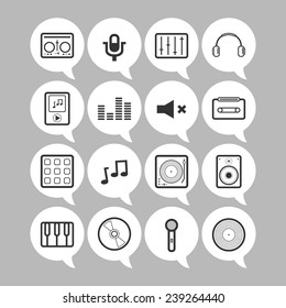 Set of simple musical icons