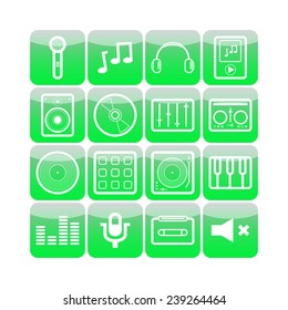 Set of simple musical icons
