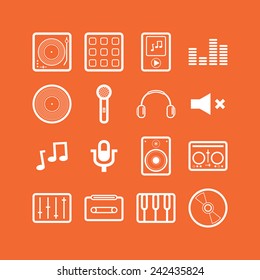 Set of simple musical icons