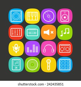 Set of simple musical icons