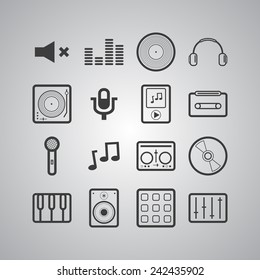 Set of simple musical icons