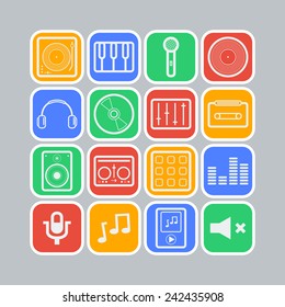 Set of simple musical icons