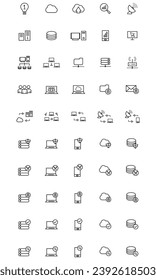 Set Simple Network Icon Illustration