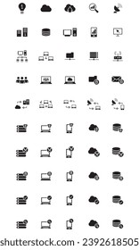 Set Simple Network Icon Illustration
