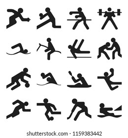 Set Of Simple Olympic Games Icons Summer Sports On White Background