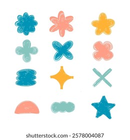 Set simple organic shape illustration design template.