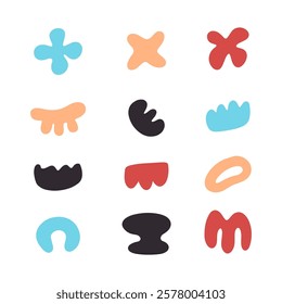 Set simple organic shape illustration design template.