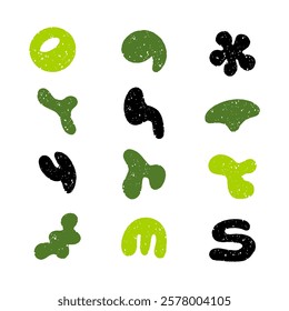 Set simple organic shape illustration design template.