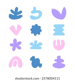 Set simple organic shape illustration design template.